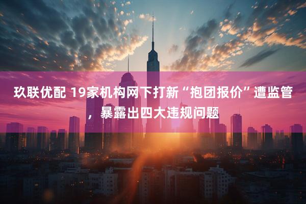 玖联优配 19家机构网下打新“抱团报价”遭监管，暴露出四大违规问题